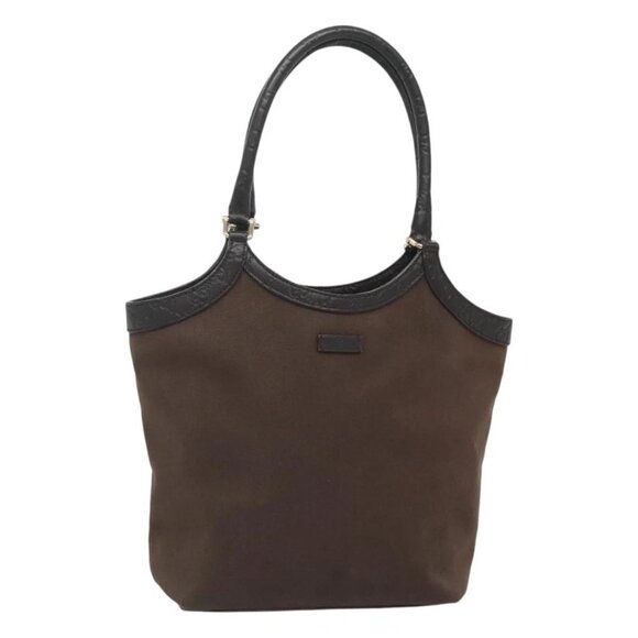 GUCCI Tote Bag Canvas Outlet Brown Gold 279153 Auth bs26148 - Picture 1 of 16